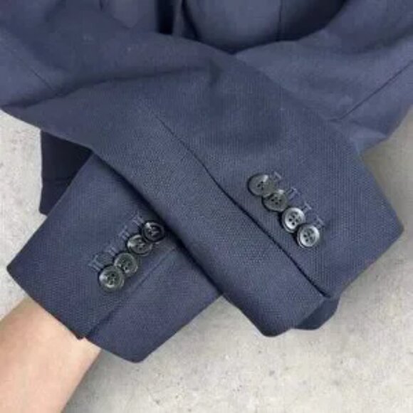 NWT Samsoe Wool Blend Navy Blue Blazer Jacket Mens US Size 38 European 48 Edger - Picture 8 of 13